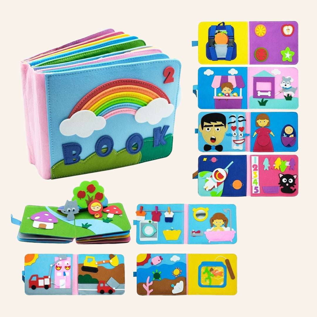 Montessori 3D Felt Cloth Book Rainbow I - Tink&Toys