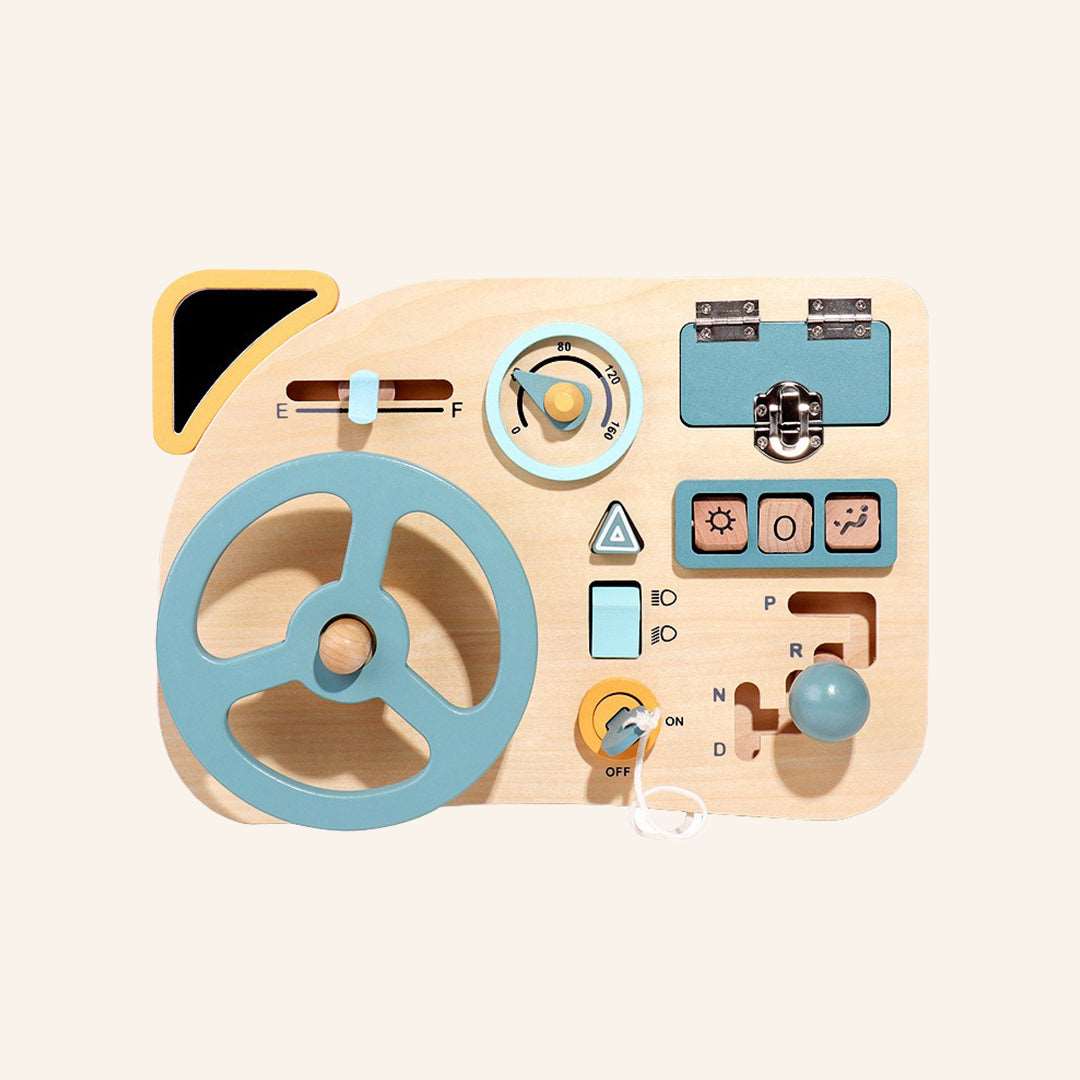 Montessori Busy Board Wooden Steering Wheel - Tink&Toys