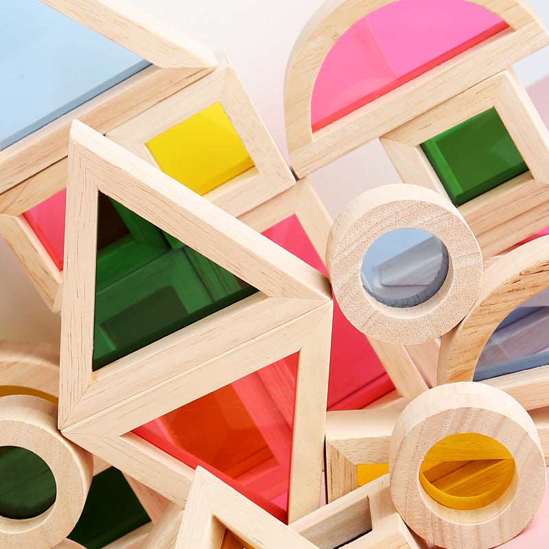 Montessori Colorful Wooden Blocks - Tink&Toys