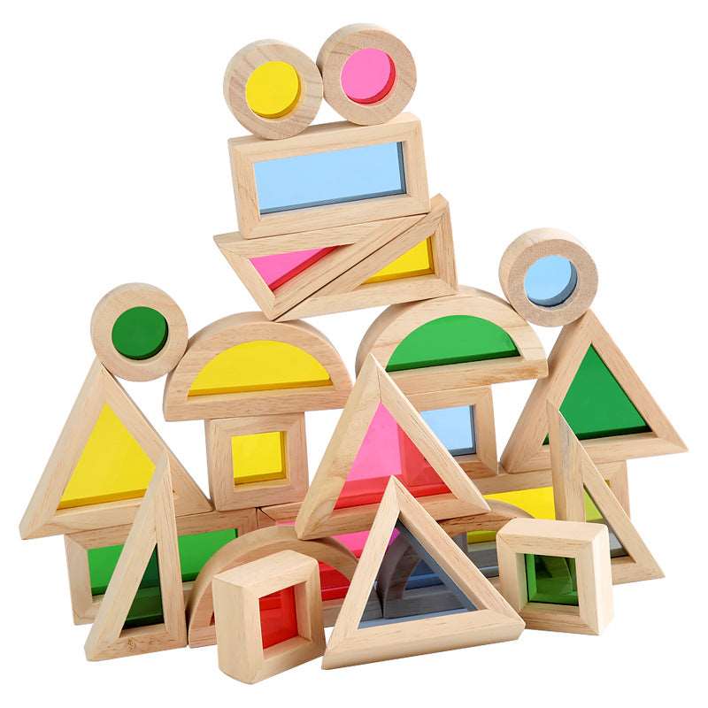 Montessori Colorful Wooden Blocks - Tink&Toys