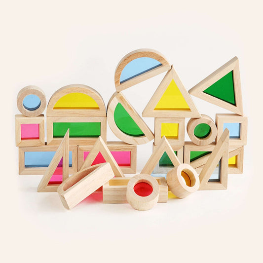 Montessori Colorful Wooden Blocks - Tink&Toys