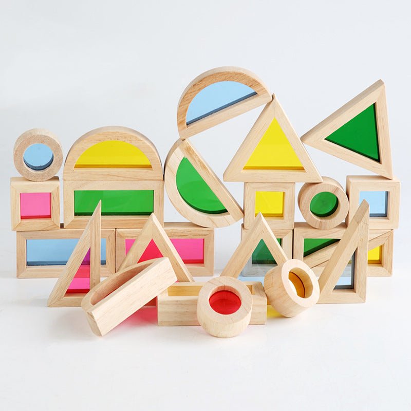 Montessori Colorful Wooden Blocks - Tink&Toys