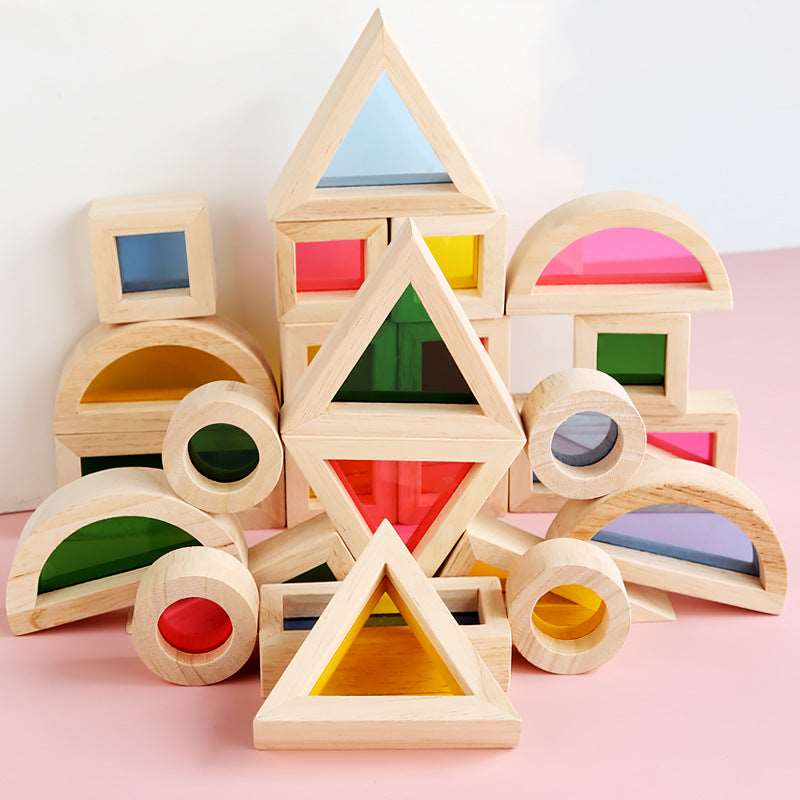 Montessori Colorful Wooden Blocks - Tink&Toys