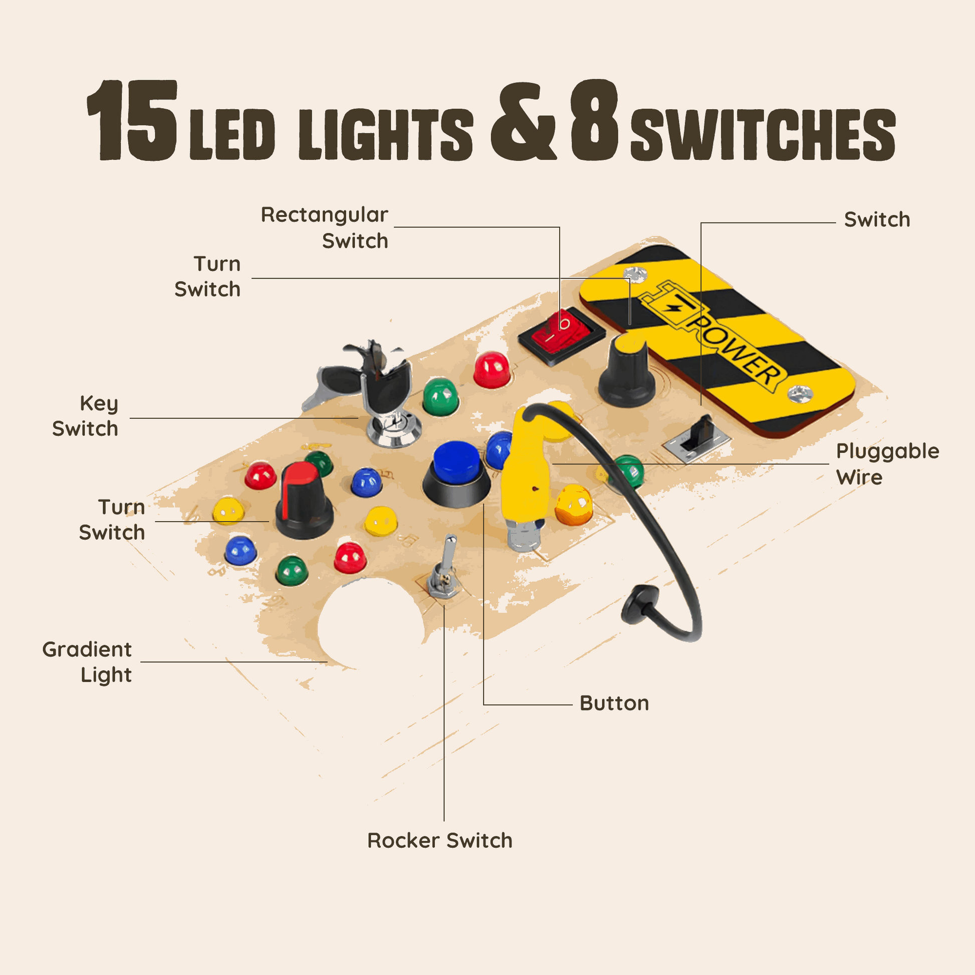 Montessori Wooden Switch Board